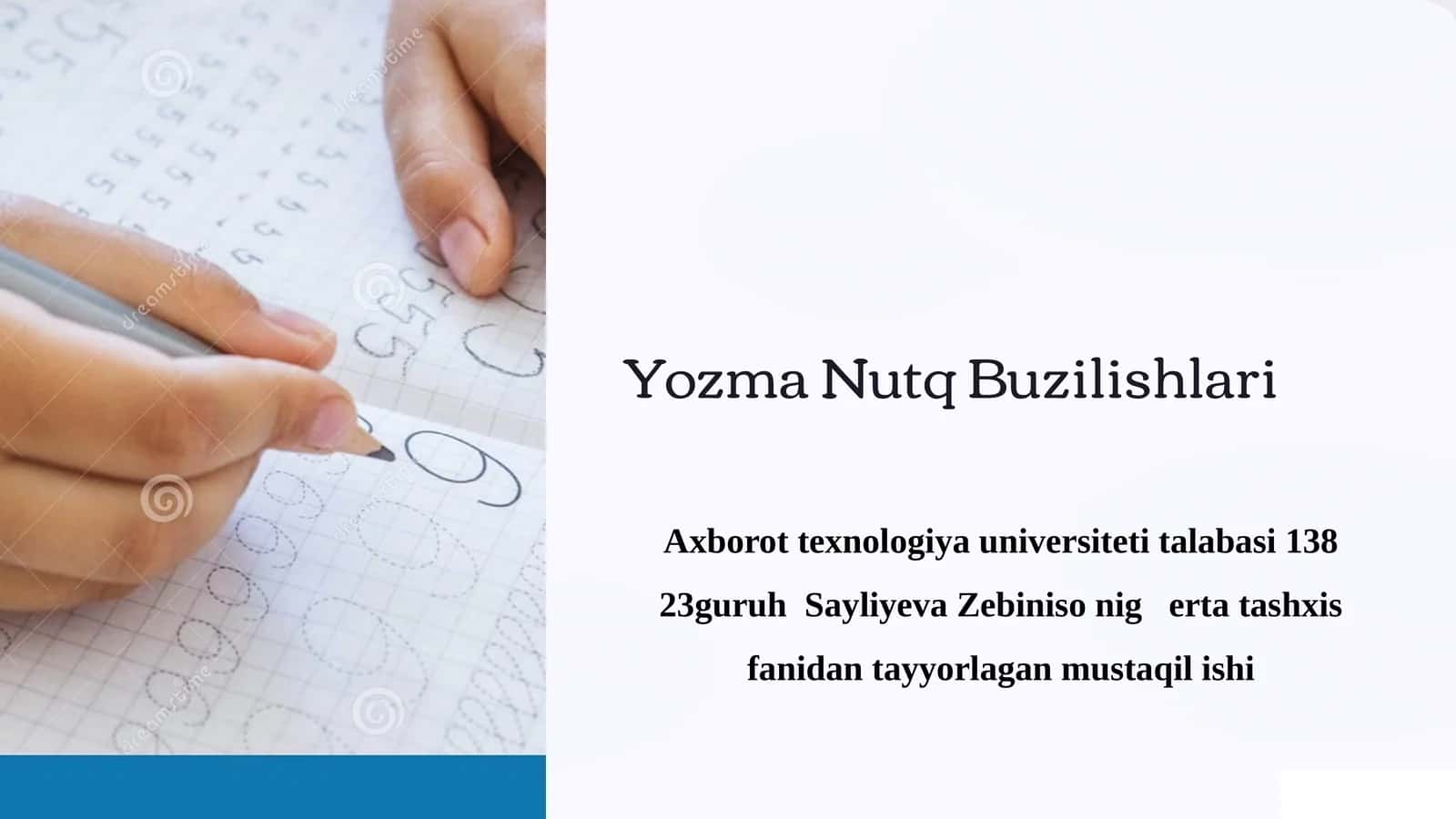 Yozma Nutq Buzilishlari 1