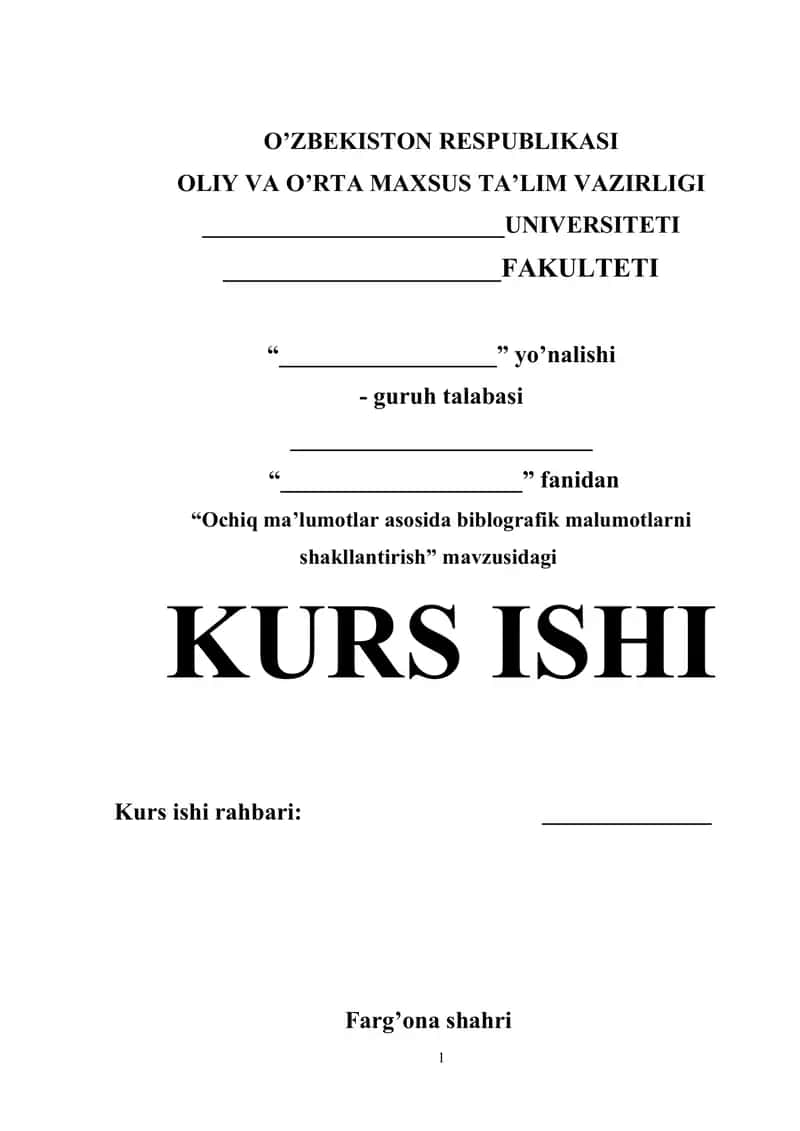 Kurs ishi biblografiya 1