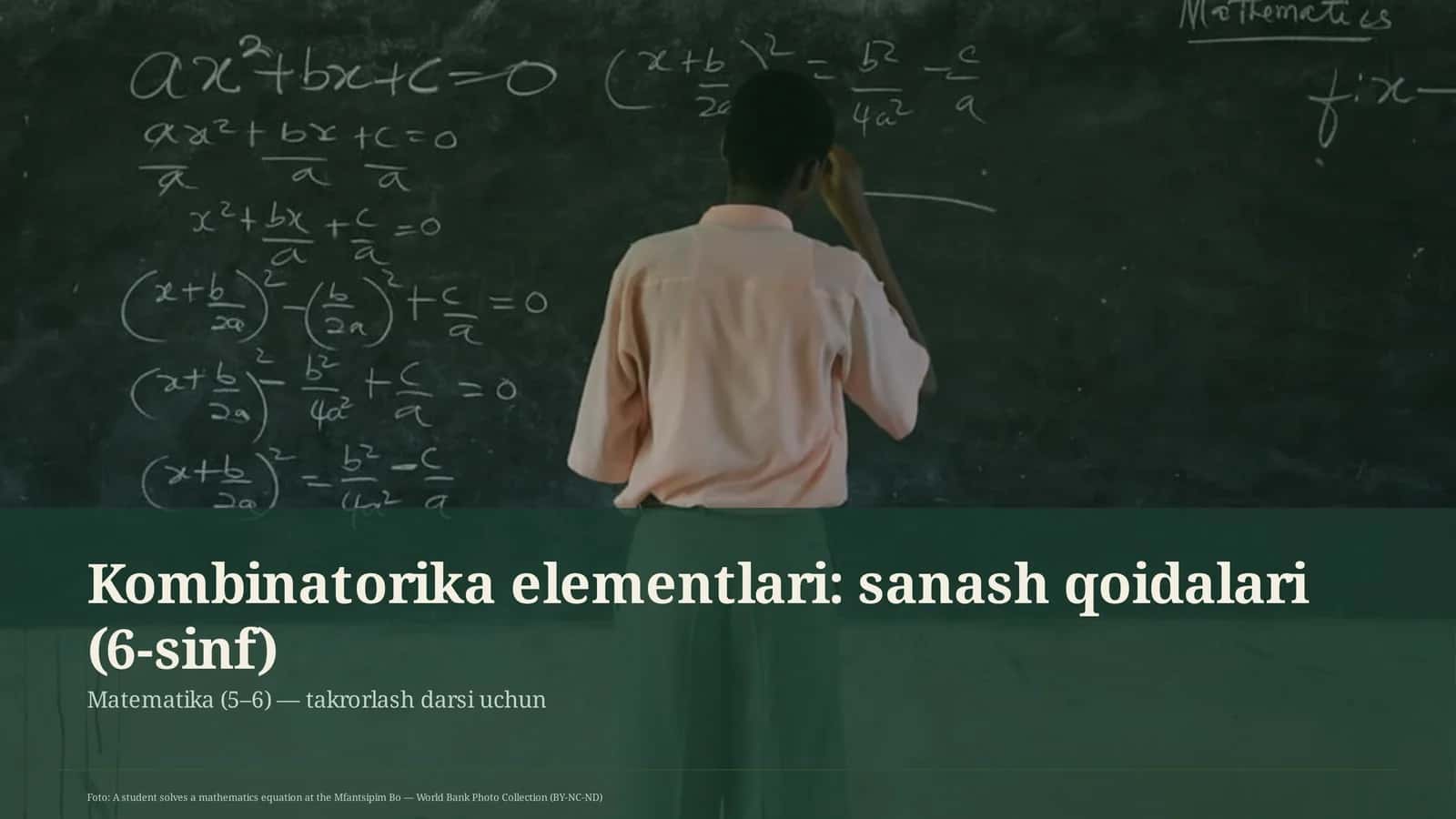 Kombinatorika elementlari: sanash qoidalari (6-sinf) 1