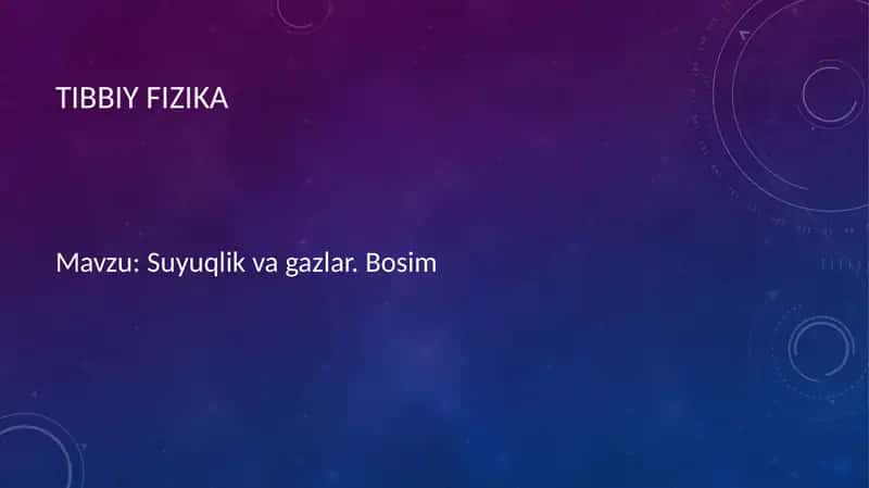 Suyuqlik va gazlar. Bosim 1