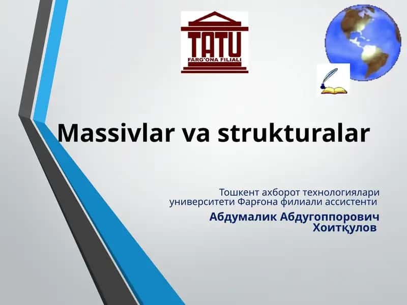 Massivlar va strukturalar 1