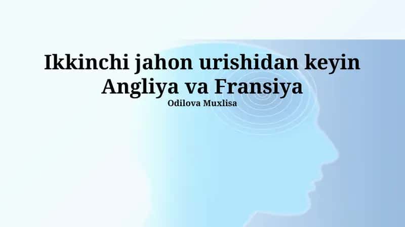 Ikkinchi Jahon Urushidan Keyin Fransiya 1