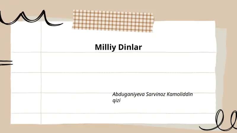 Milliy Dinlar 1
