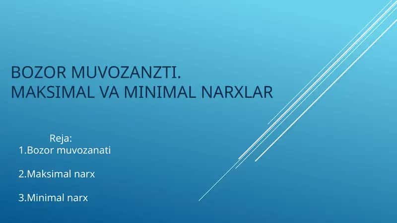 Bozor muvozanati 1