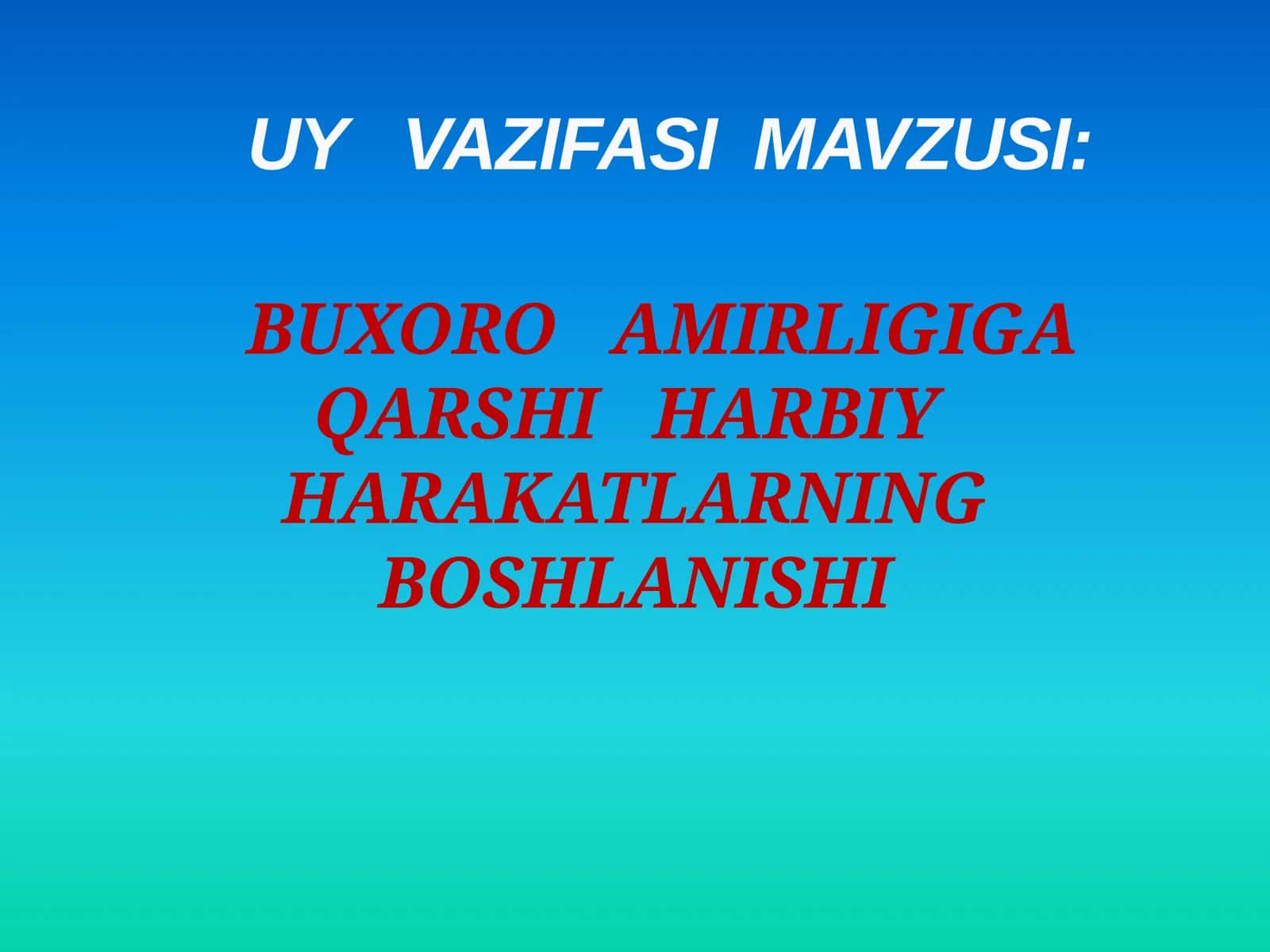 UY VAZIFASI MAVZUSI 1