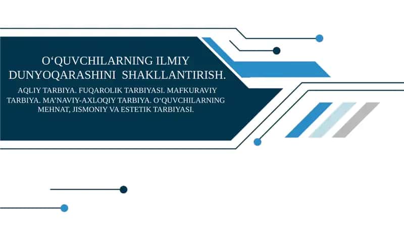 OʻQUVCHILARNING ILMIY DUNYOQARASHINI SHAKLLANTIRISH 1