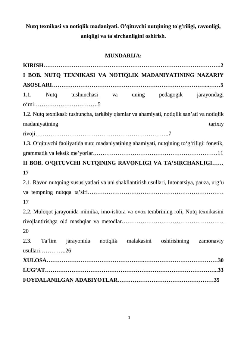 Nutq texnikasi va notiqlik madaniyati 1