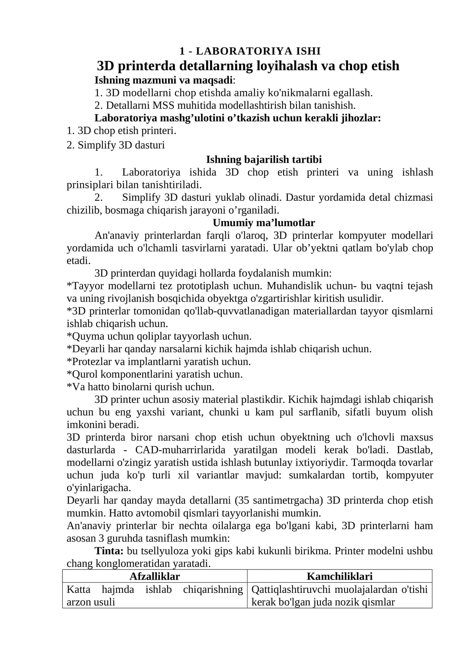 3D printerda detallarning loyihalash va chop etish 1