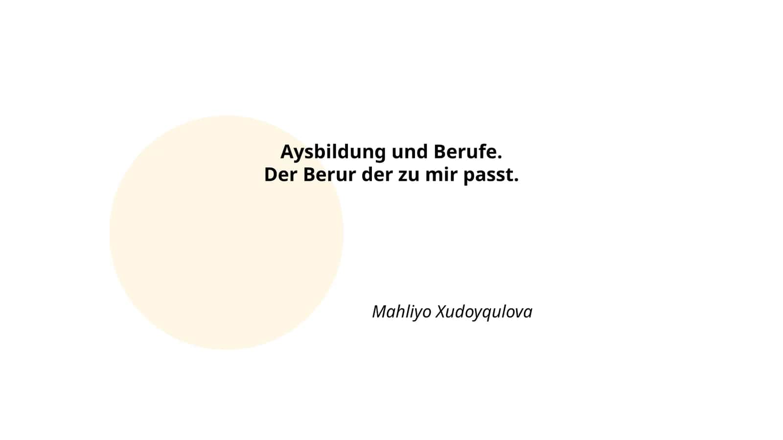 Aysbildung und Berufe 1
