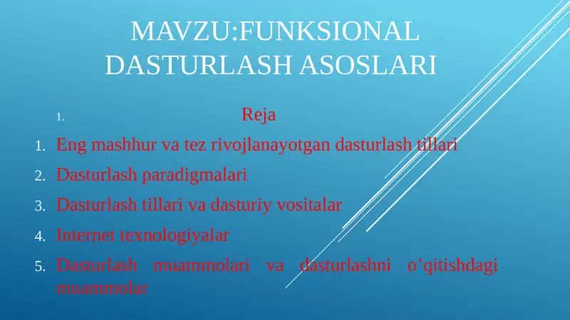 Funksional dasturlash asoslari 1