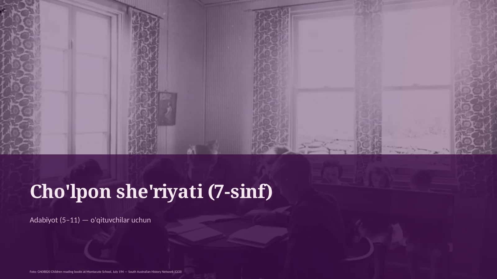 Cho'lpon she'riyati (7-sinf) 1