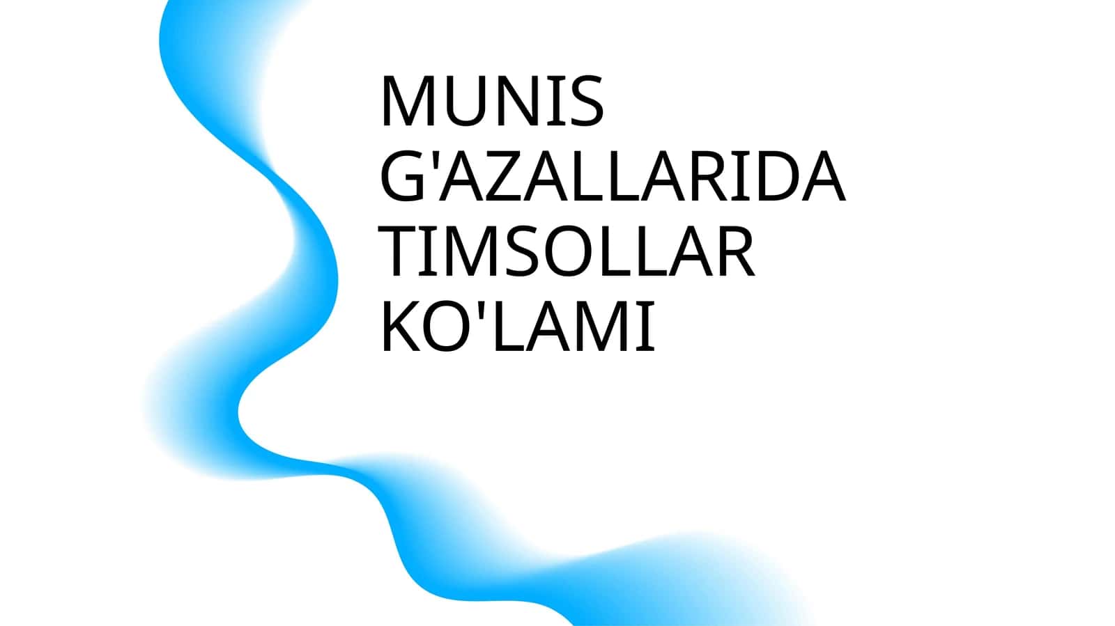 MUNIS G'AZALLARIDA TIMSOLLAR KO'LAMI 1