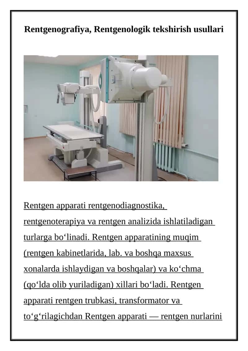 Rentgen apparati 1