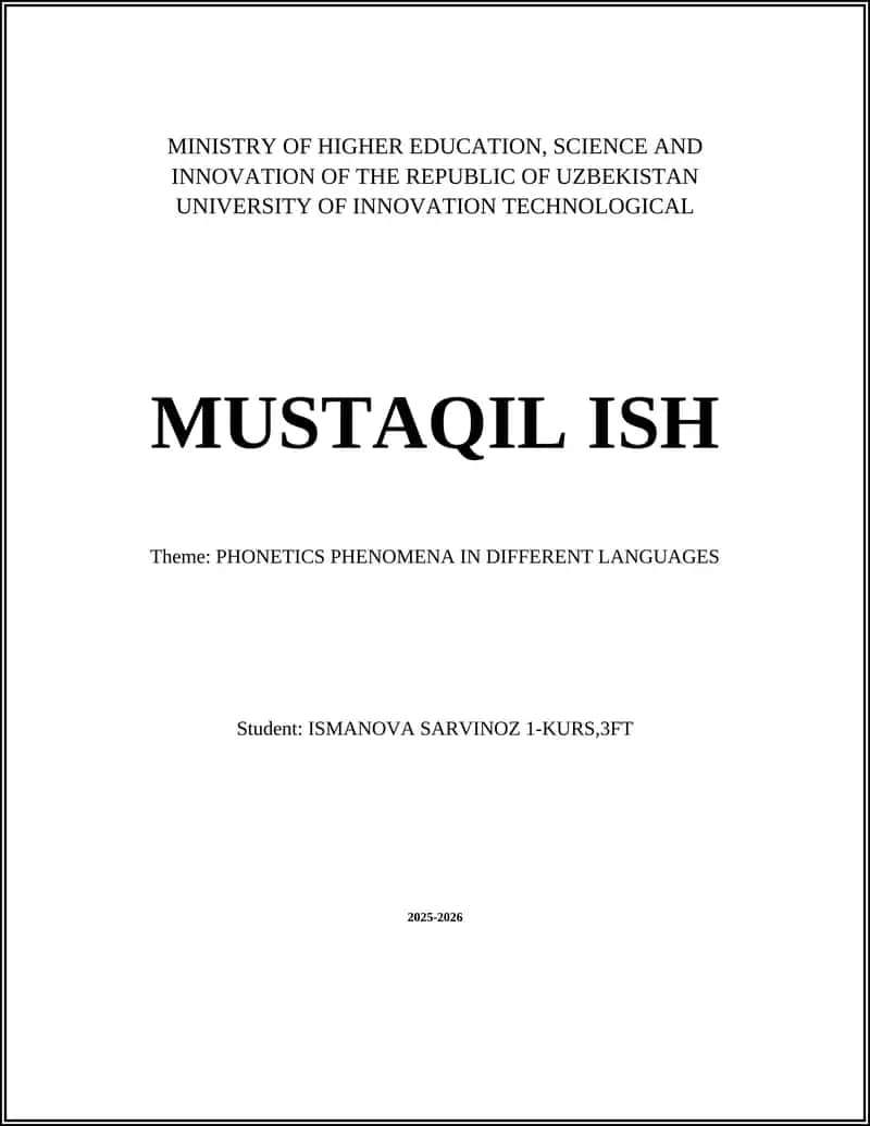 PHONETICS PHENOMENA IN DIFFERENT LANGUAGES 1