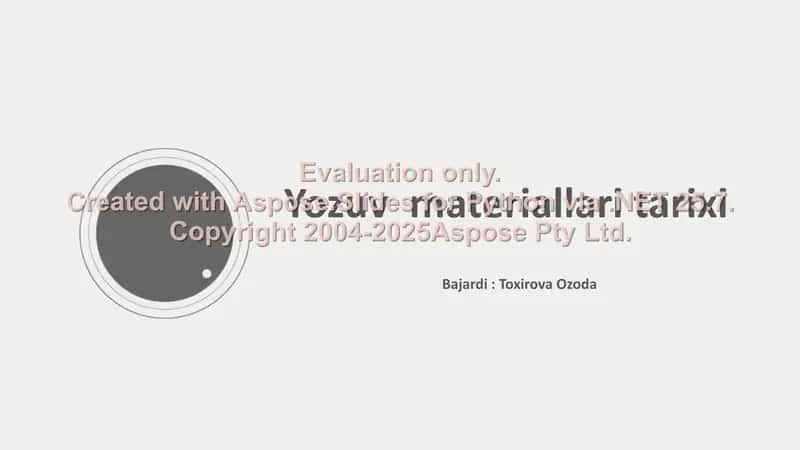 Yozuv materiallari tarixi 1