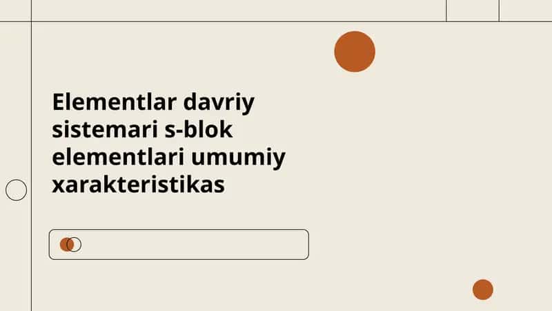 S-blok elementlarining kimyoviy xususiyatlari 1