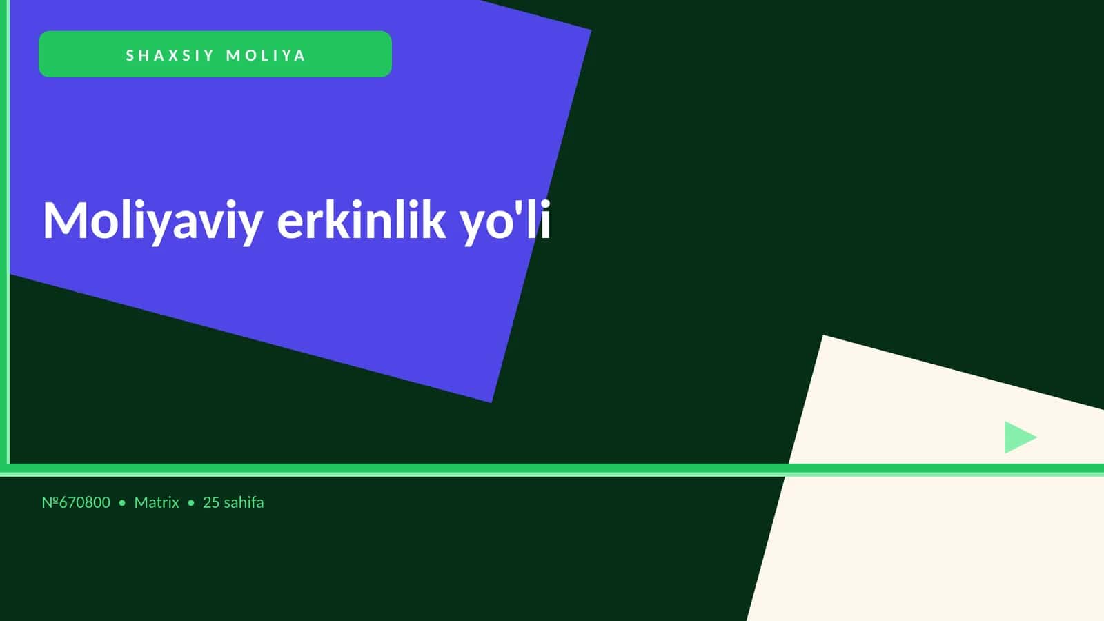 Moliyaviy Erkinlik Yo'li 1