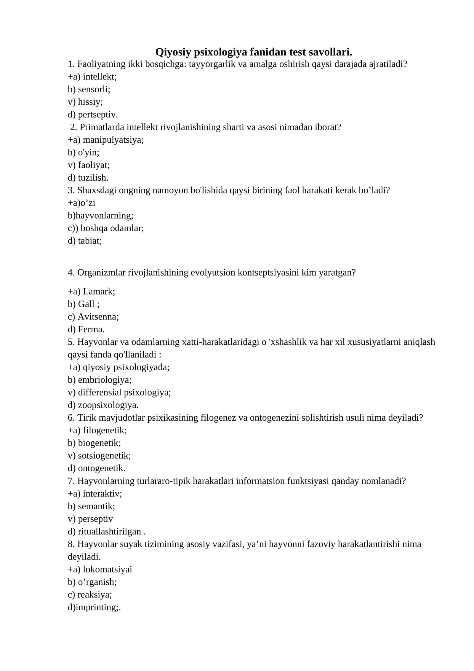 Psixologiyadan test 1