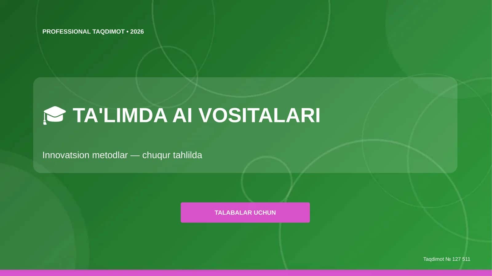 TA'LIMDA AI VOSITALARI: Innovatsion Metodlar 1