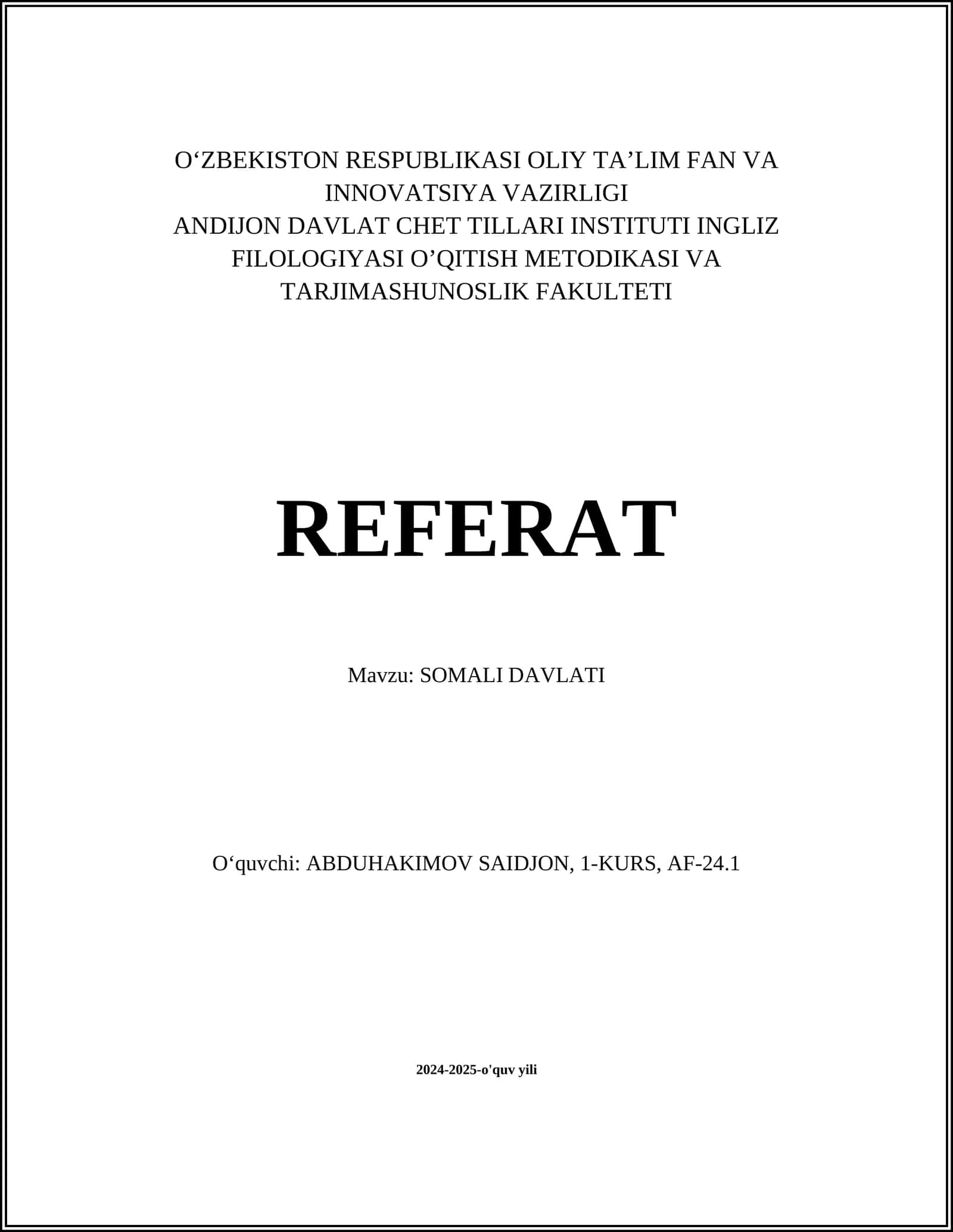 Somali Davlati 1