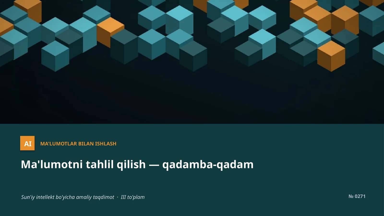 AI ma'lumotlar bilan ishlash 1