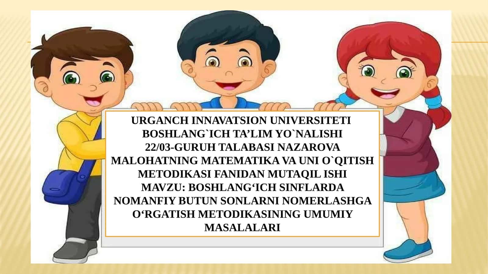 Nomerlashnio`rganish metodi 1