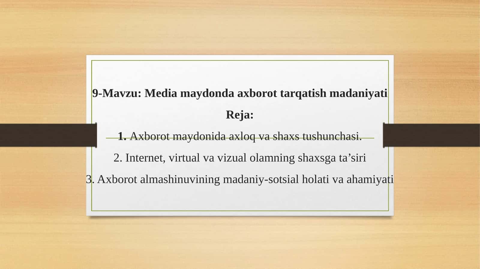 Media maydonda axborot tarqatish madaniyati 1