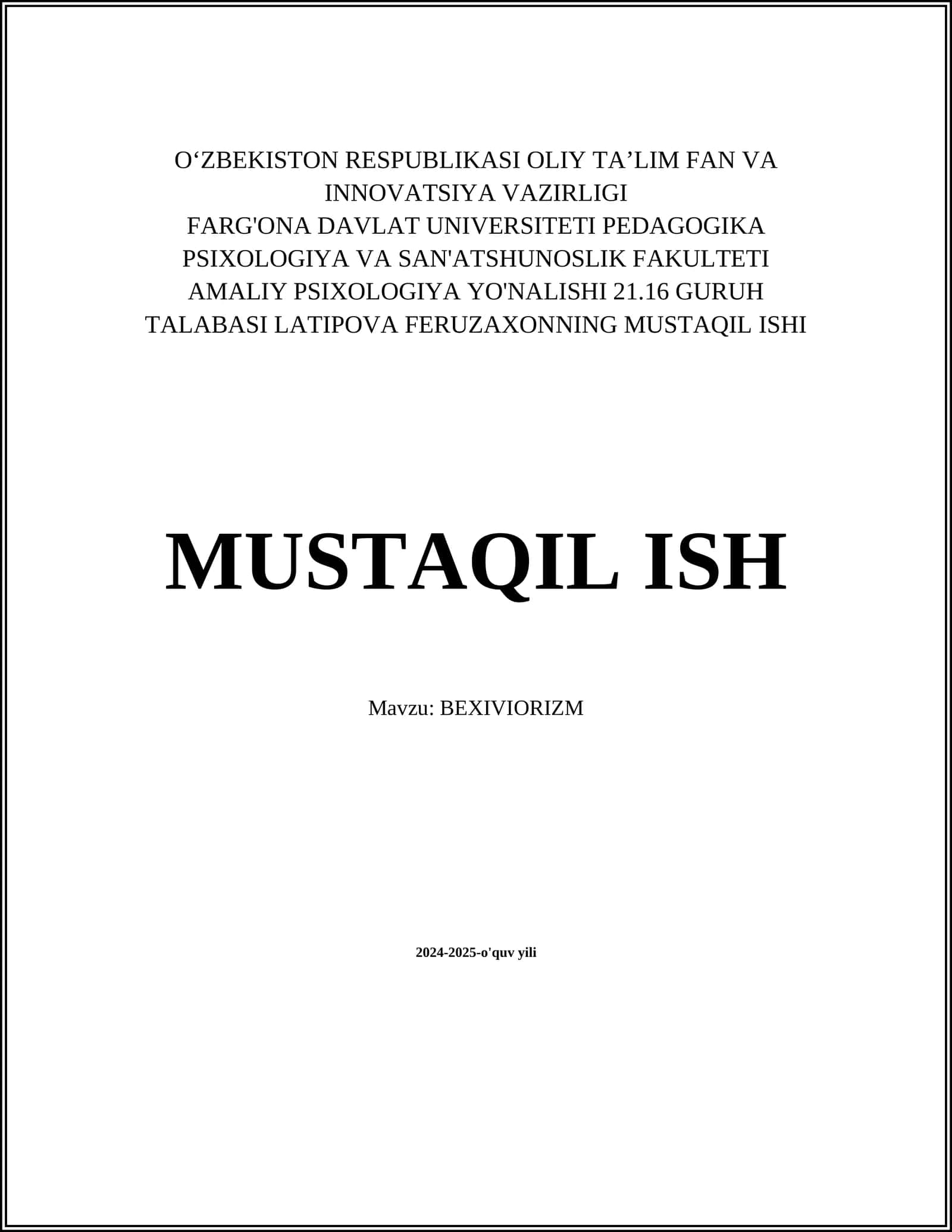 Behaviorizmning kelib chiqishi 1