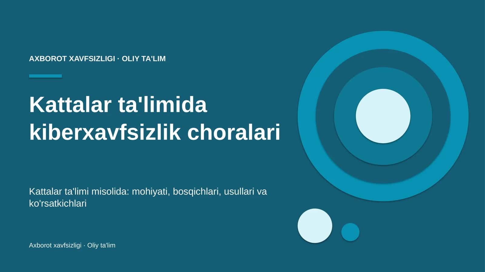 Kattalar ta'limida kiberxavfsizlik choralari 1