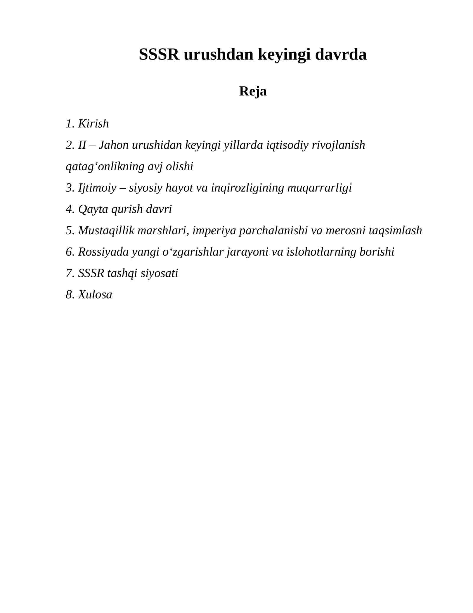 SSSR urushdan keyingi davrda 1