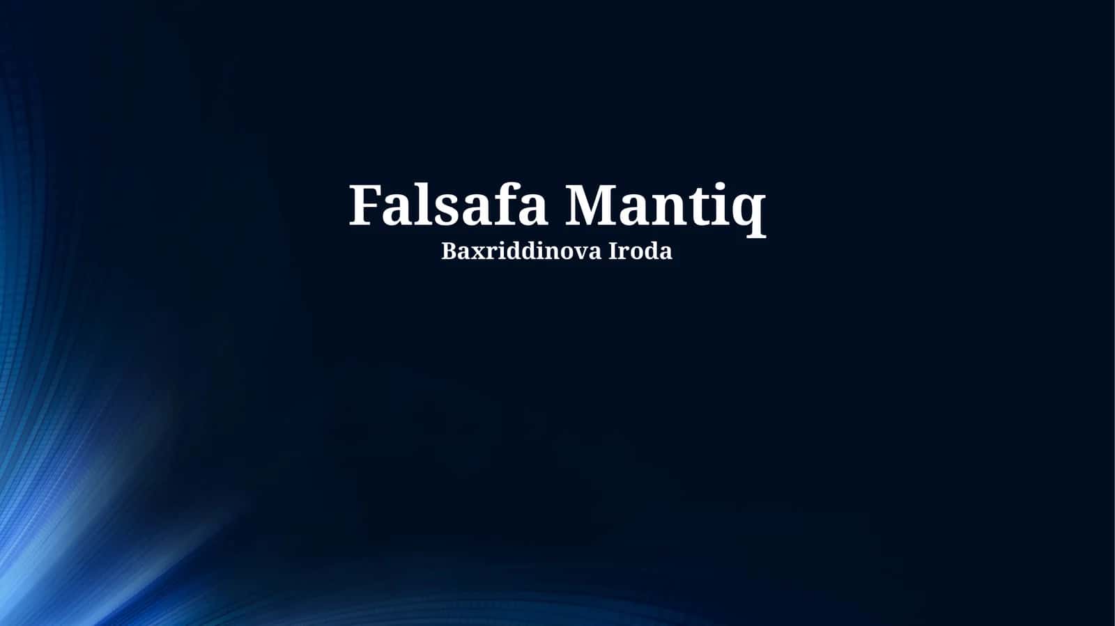 Falsafa Mantiq 1