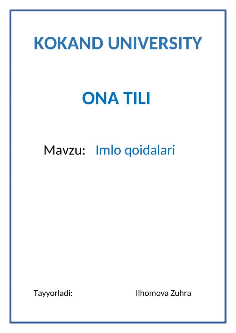 Imlo qoidalari 1