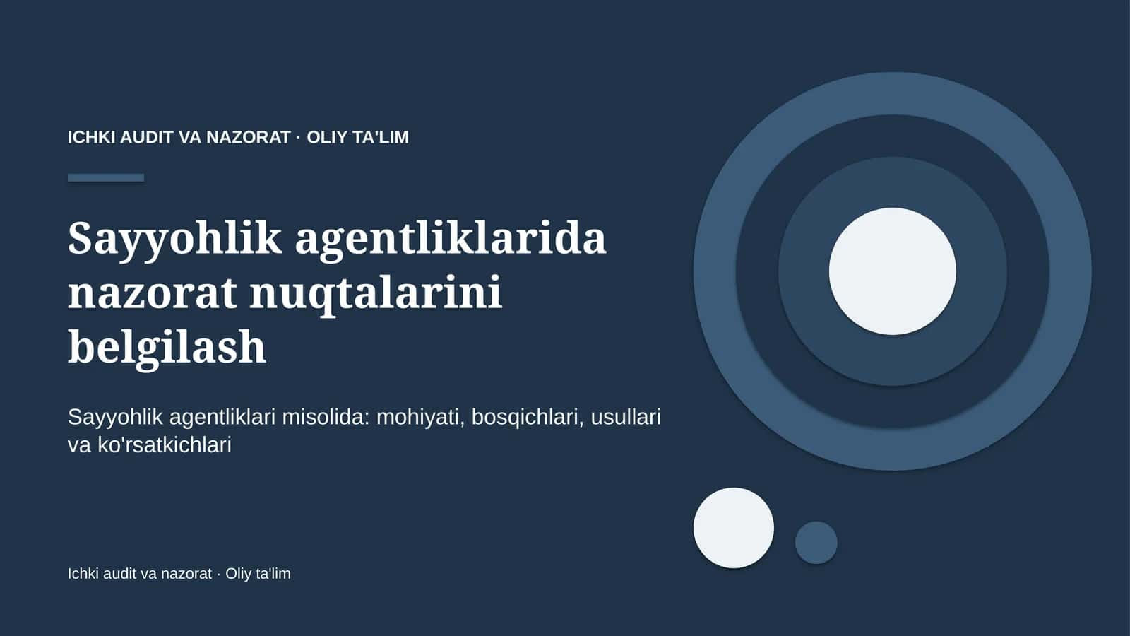 Sayyohlik agentliklarida nazorat nuqtalarini belgilash 1