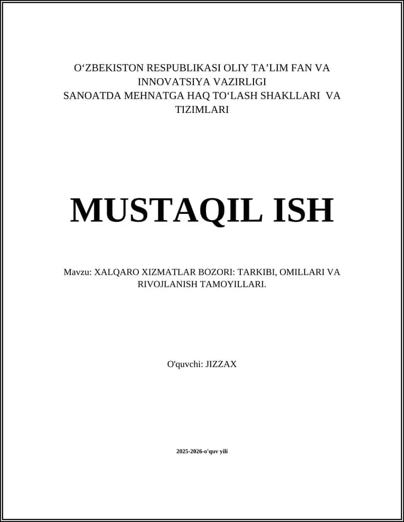 SANOATDA MEHNATGA HAQ TO‘LASH SHAKLLARI VA TIZIMLARI 1
