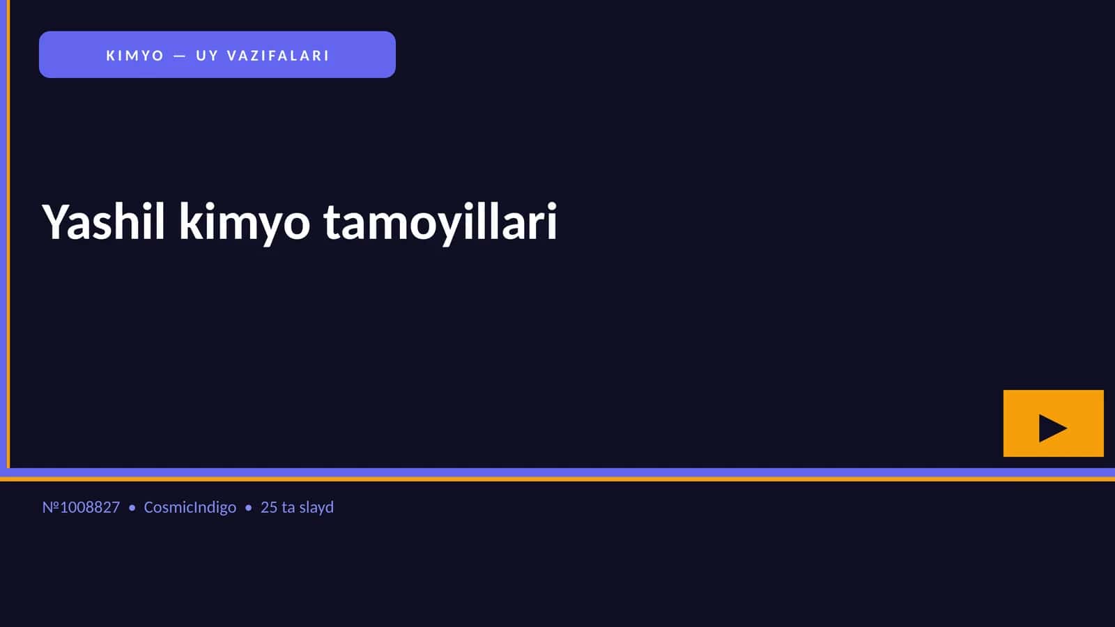 KIMYO — UY VAZIFALARI 1