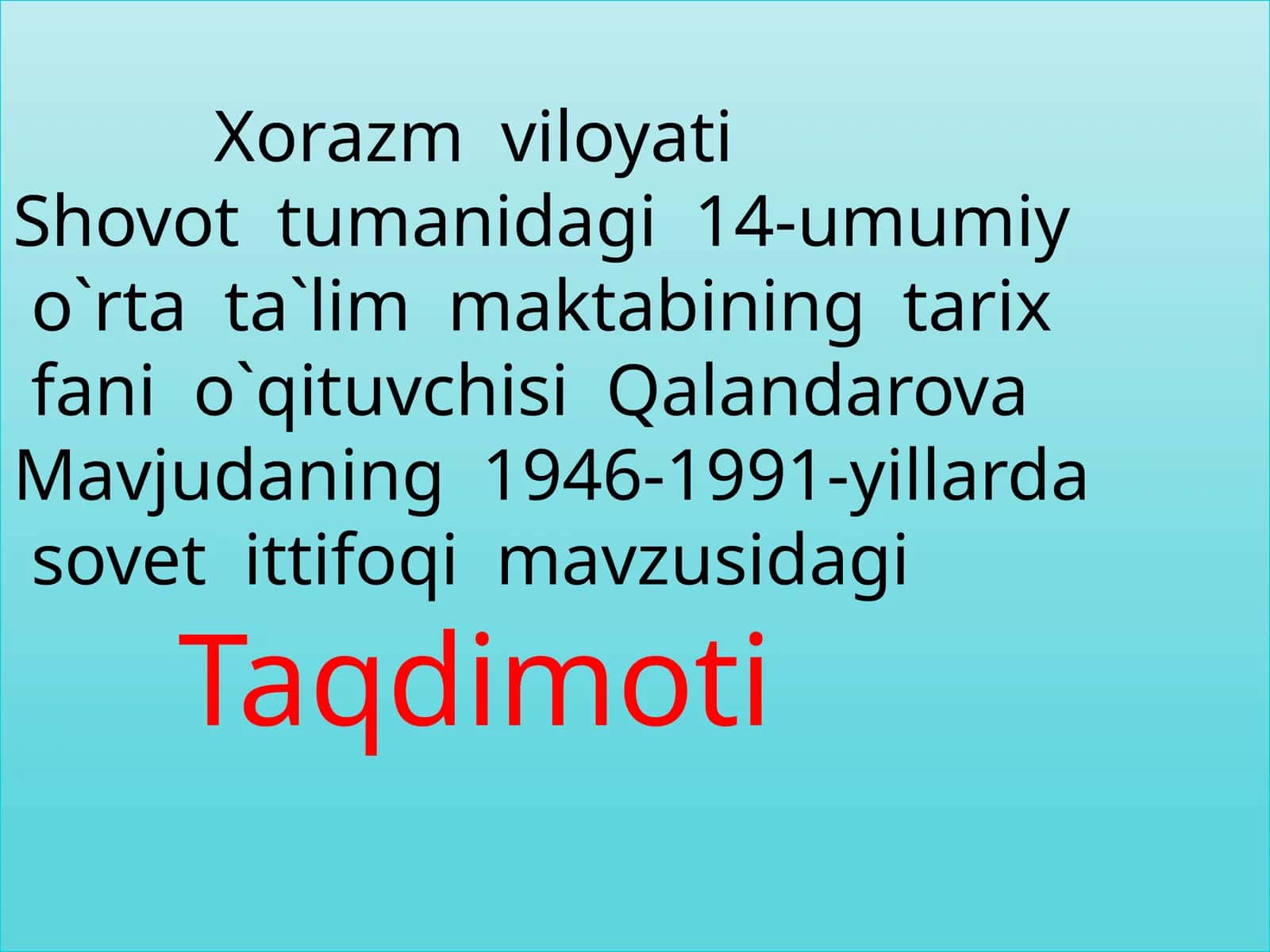 10-sinf Jahon tarixi fanidan 1946-1991 yillarda Sovet ittifoqi 1