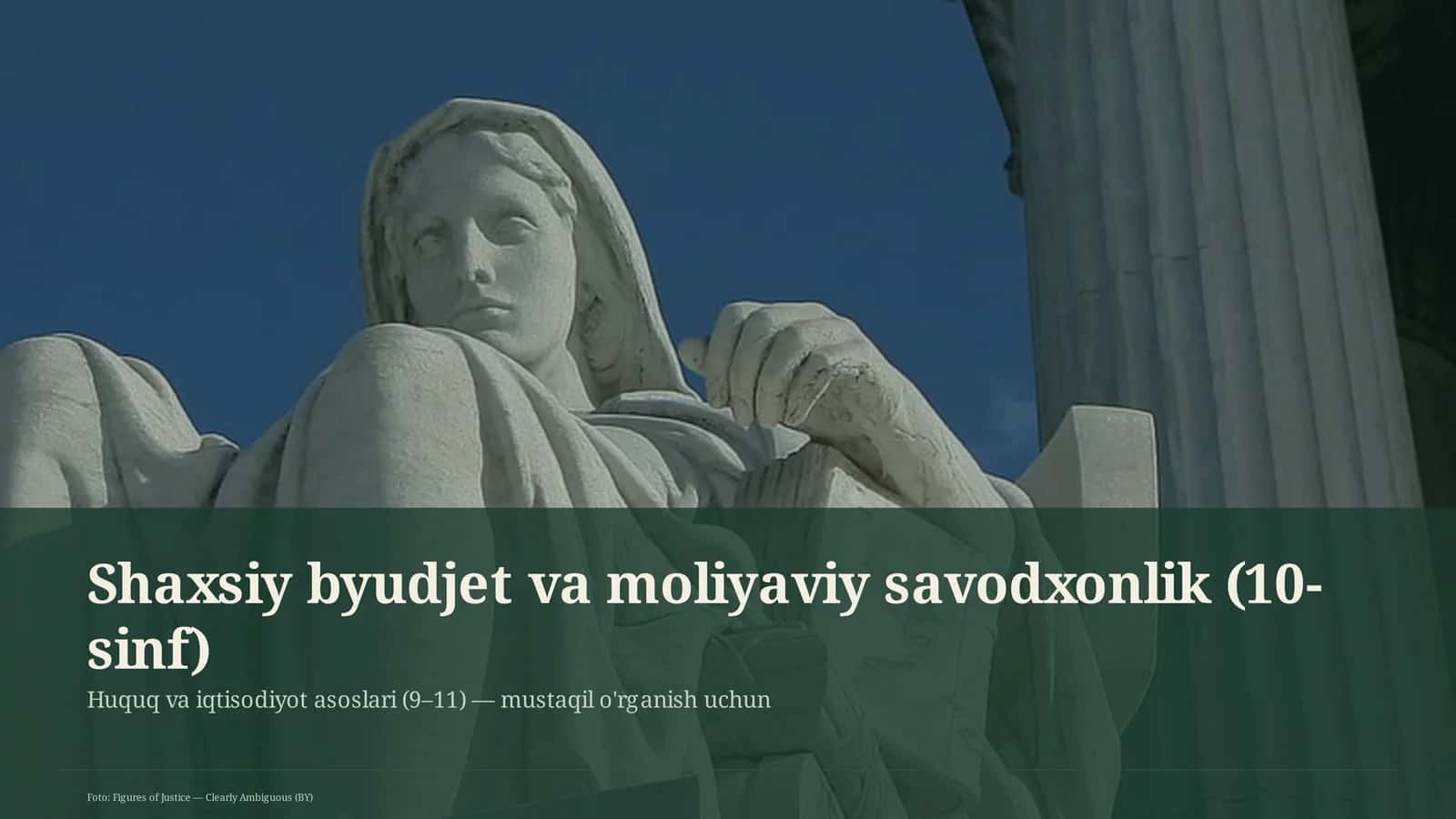 Shaxsiy byudjet va moliyaviy savodxonlik (10-sinf) 1
