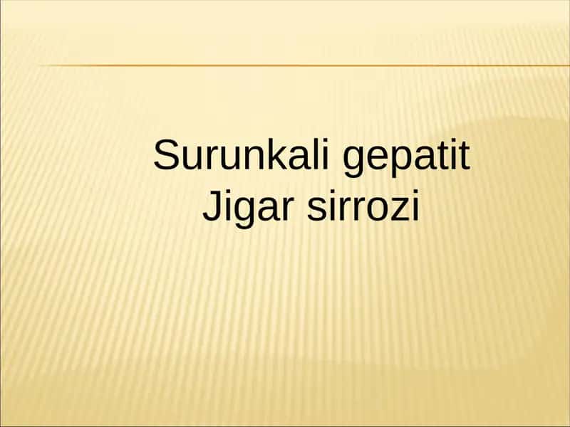 Jigar sirrozi 1