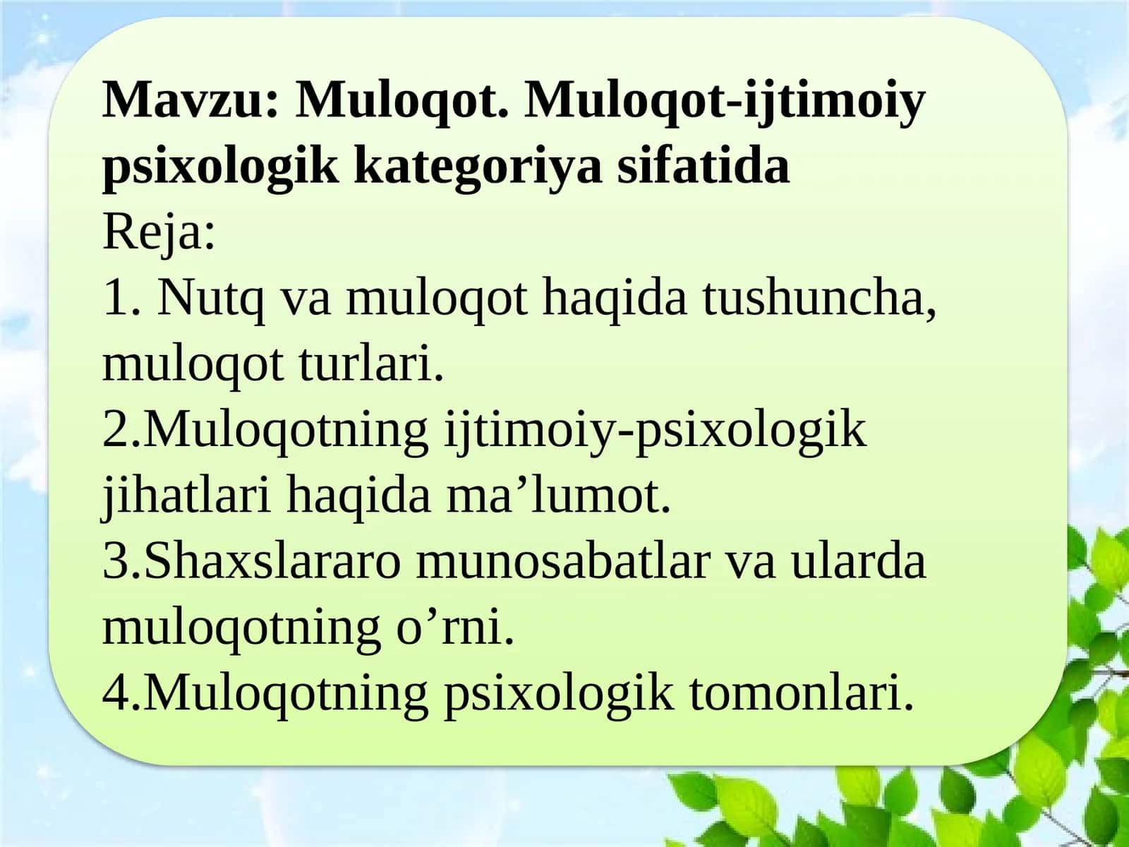 Nutq va muloqot jarayoni 1