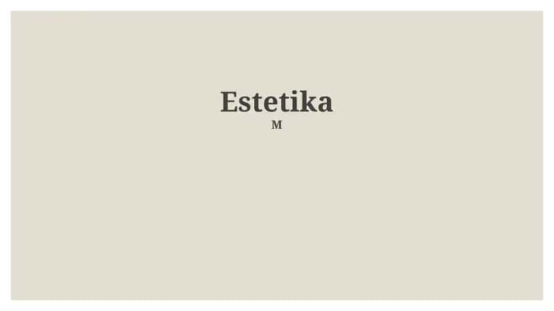Estetika 1