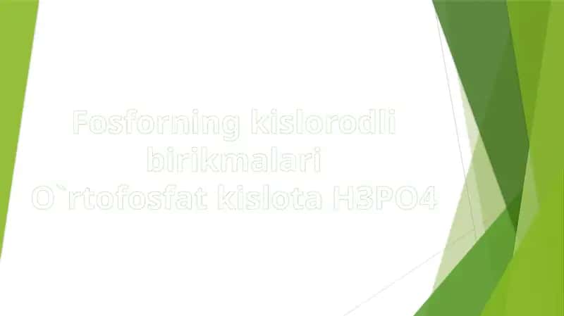 Fosforning kislorodli birikmalari 1