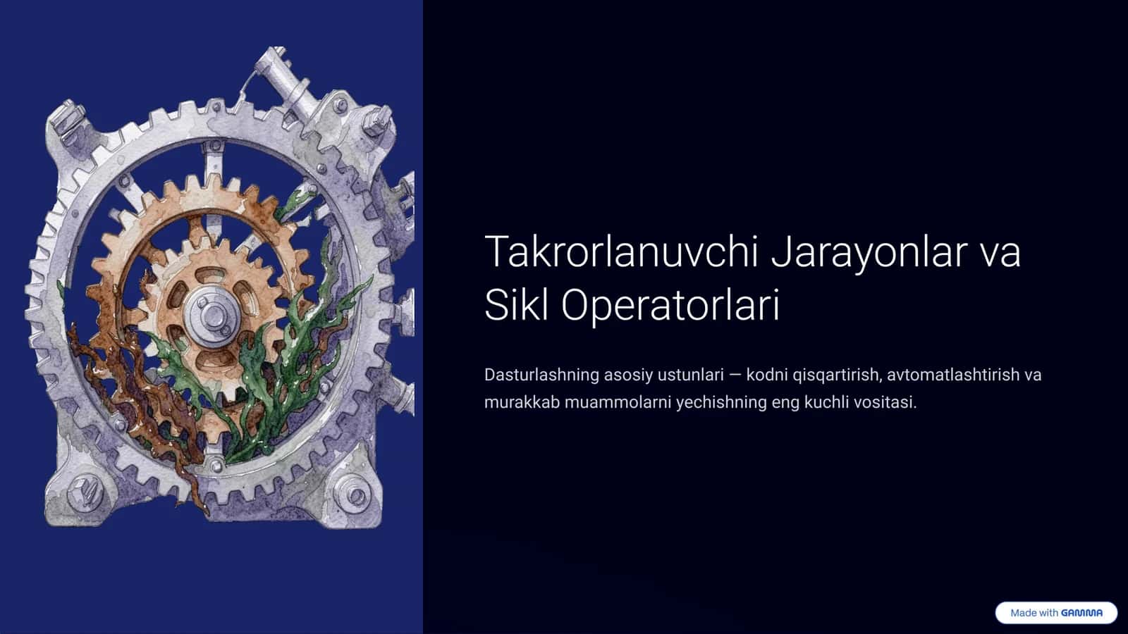 Takrorlanuvchi Jarayonlar va Sikl Operatorlari 1