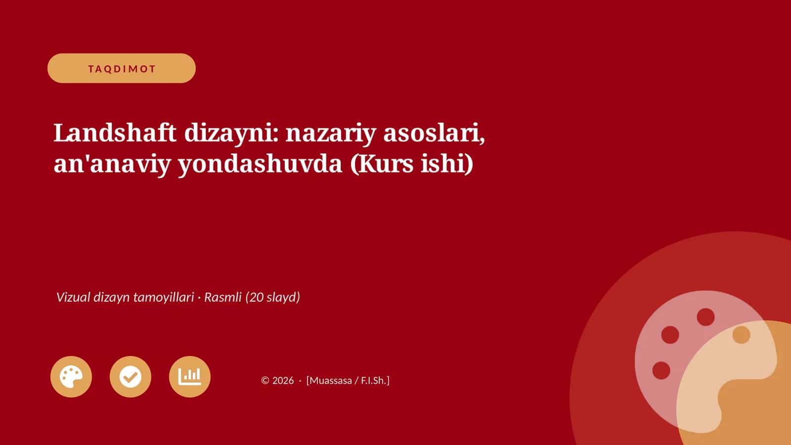 Landshaft dizayni: nazariy asoslari, an'anaviy yondashuvda 1