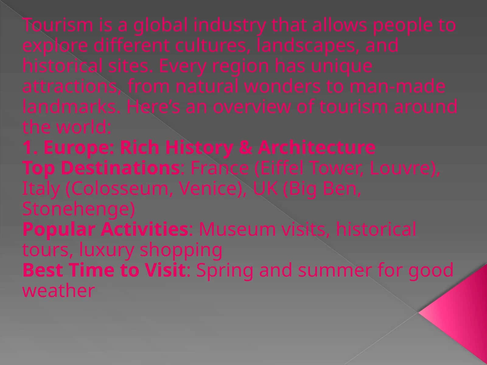Tourism around the World 1