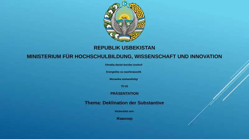 Deklination der Substantive 1