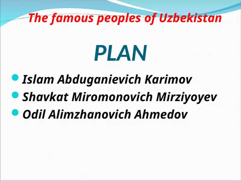 O'zbekiston mashhur shaxslari 1