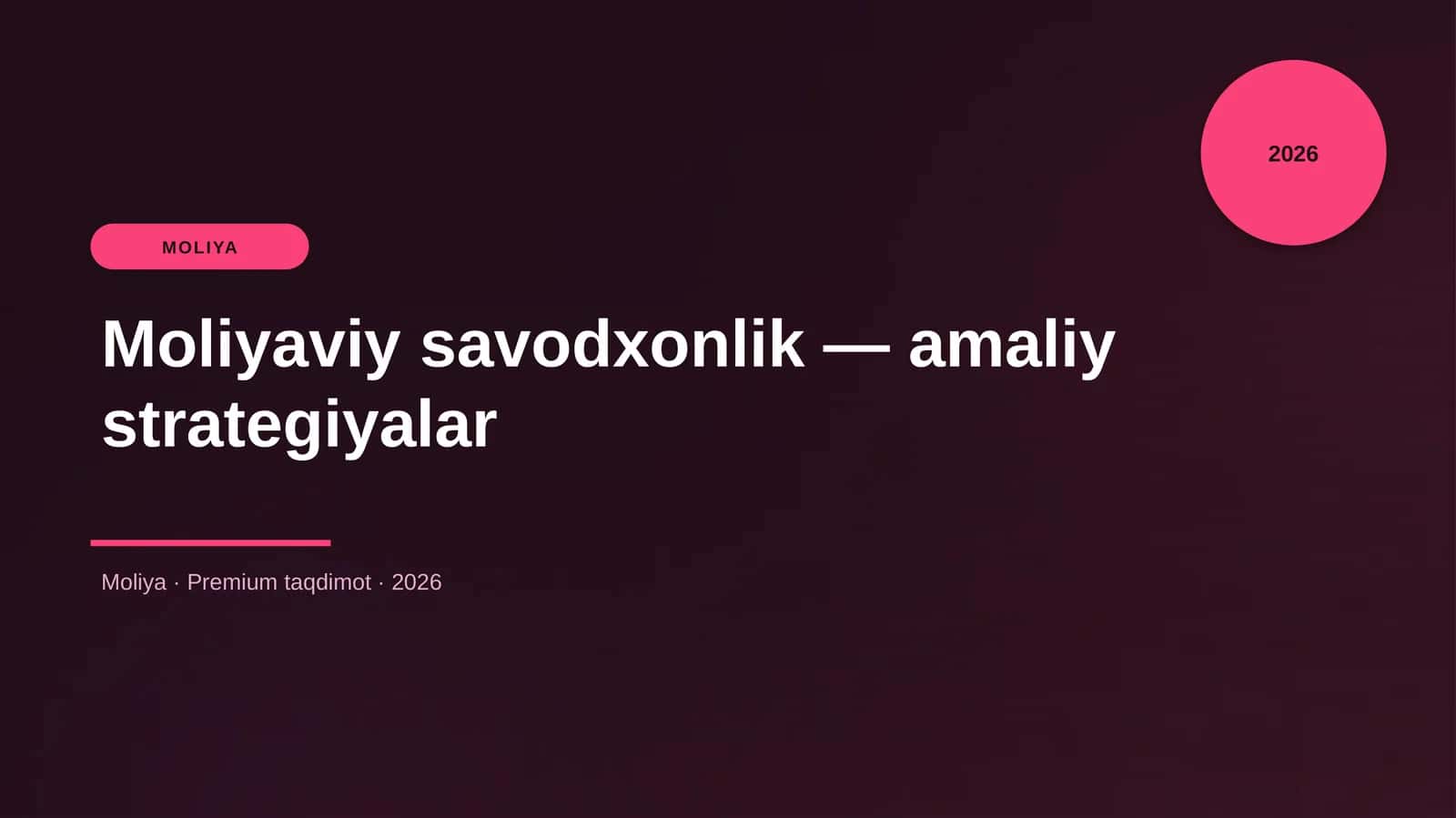 Moliyaviy savodxonlik — amaliy strategiyalar 1