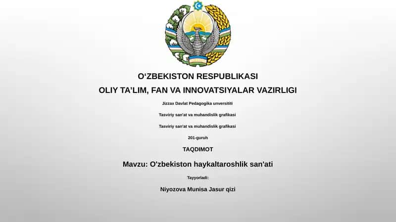 O'zbekiston haykaltaroshlik san'ati 1