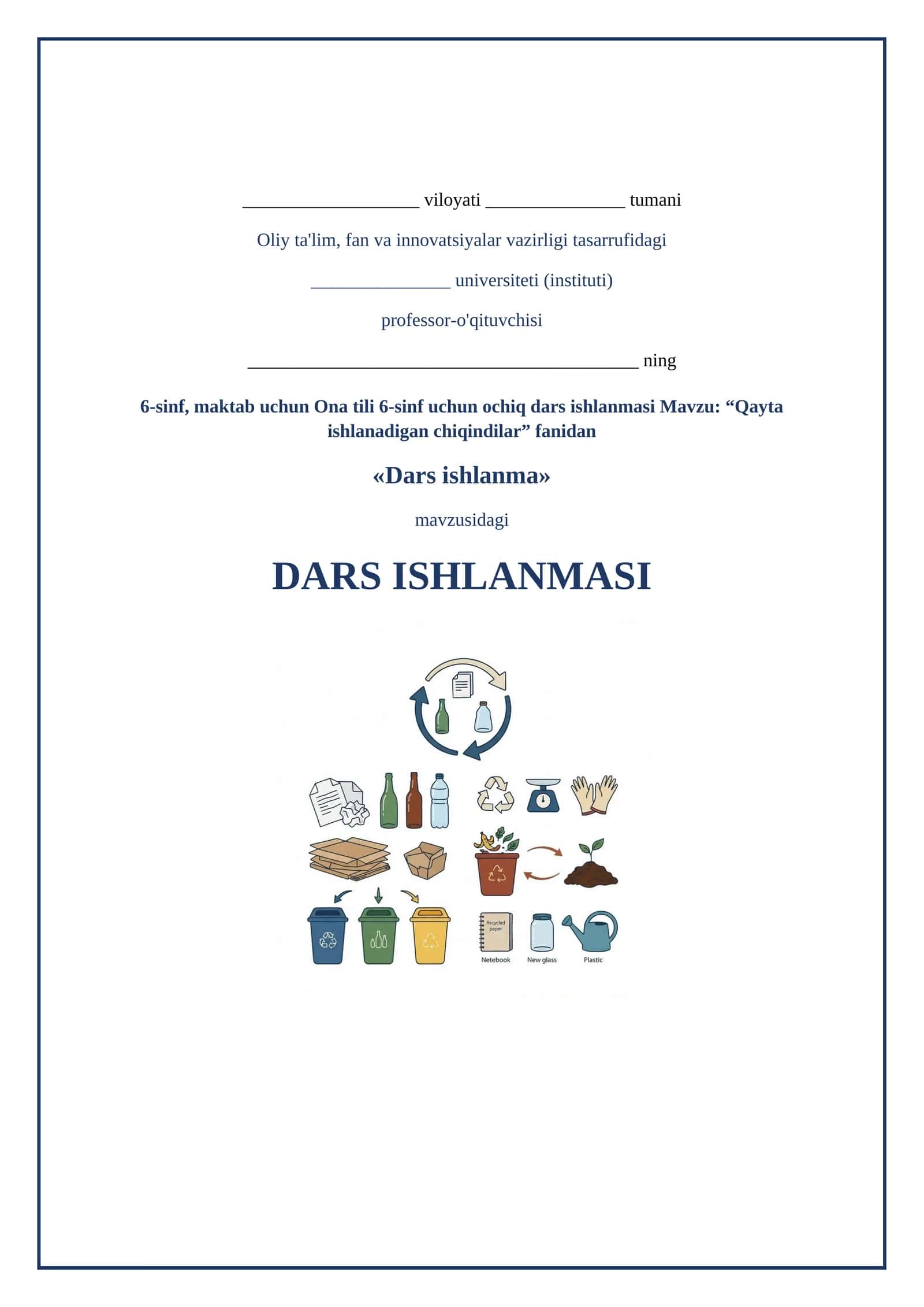 Lesson on Dars ishlanma 1