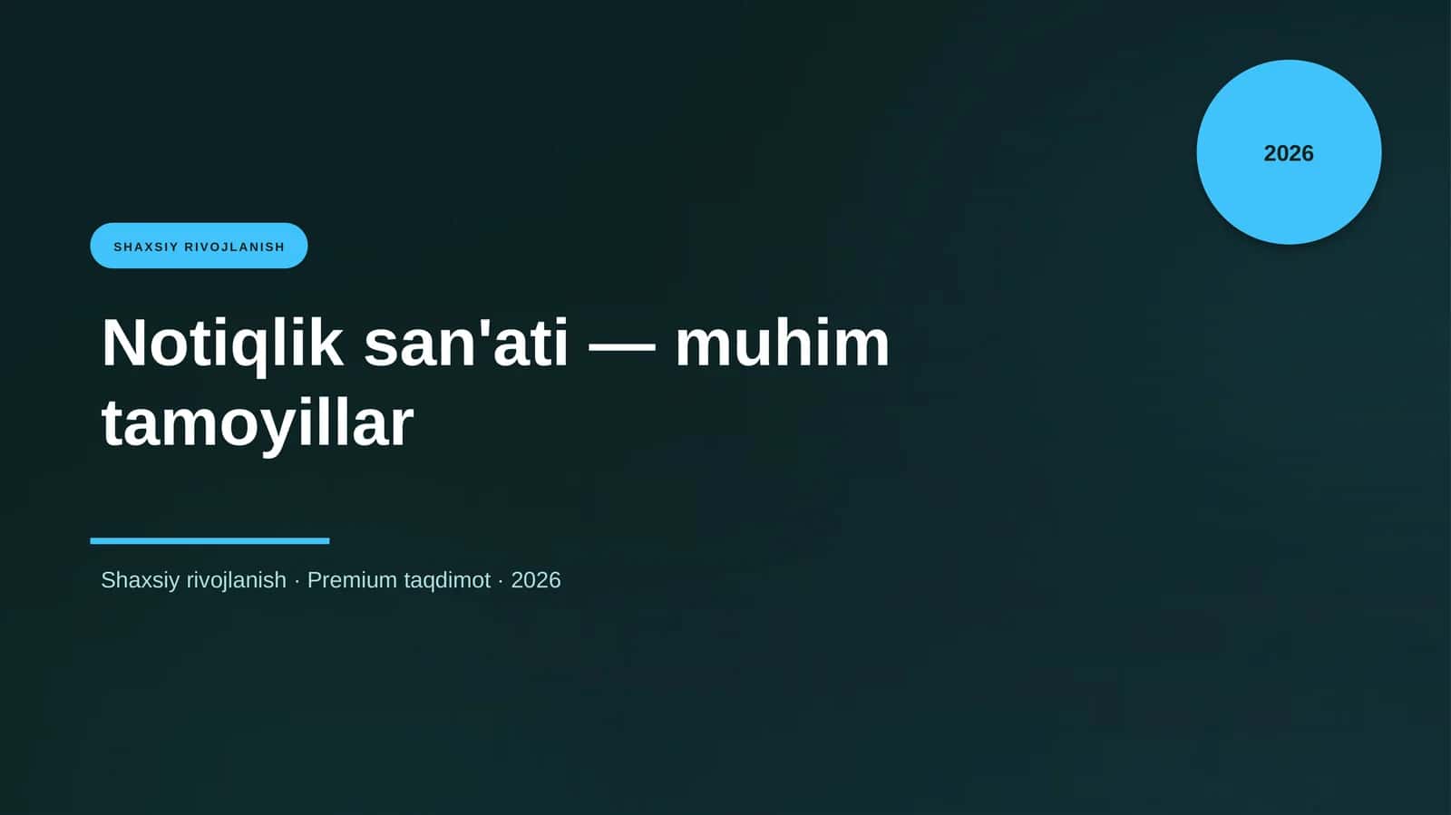 Notiqlik san'ati — muhim tamoyillar 1